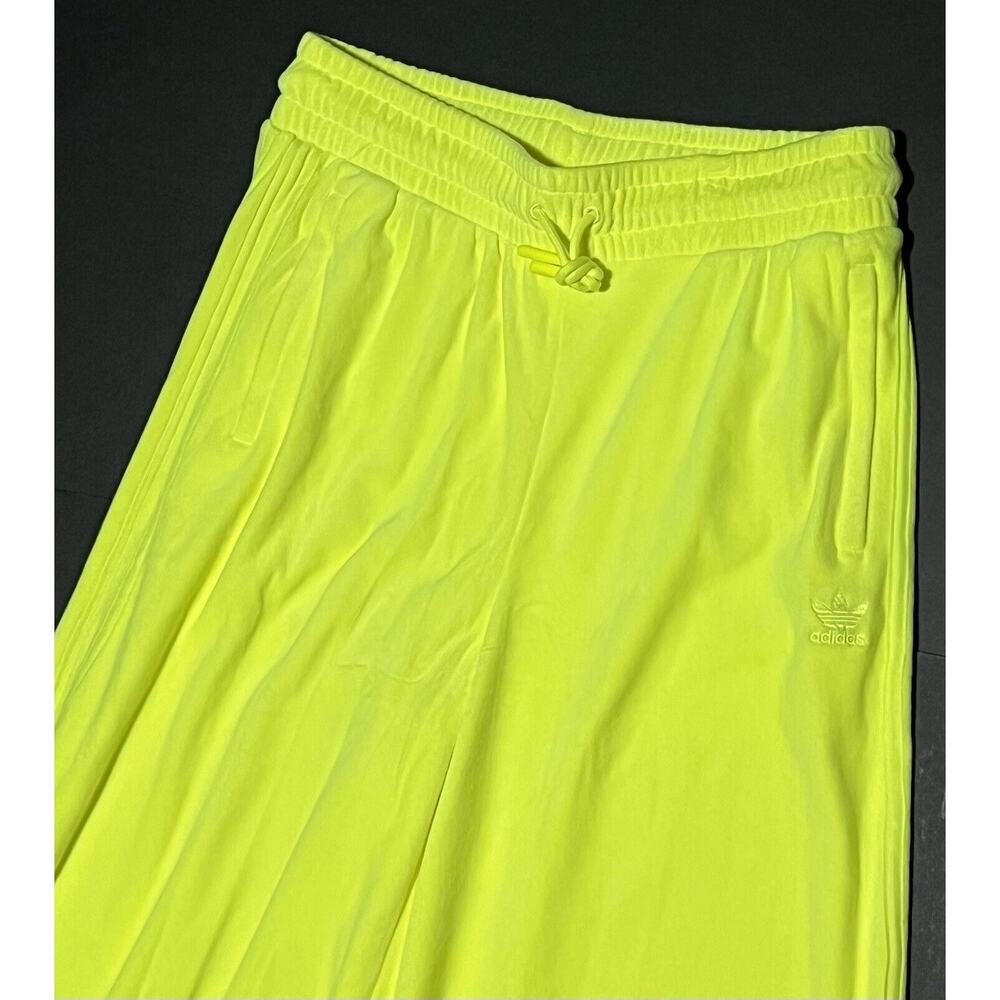 ADIDAS Jeremy Scott Velour Track Pant Wide Leg H50964 Womens Sz XL Solar Yellow - Picture 2 of 14
